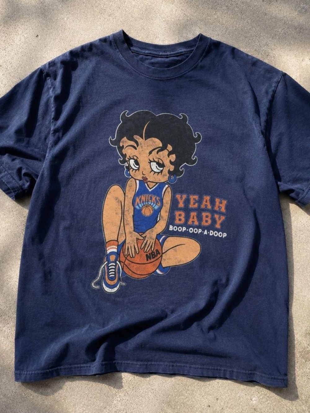 Gildan Navy Betty Boop Knicks Graphic Tee